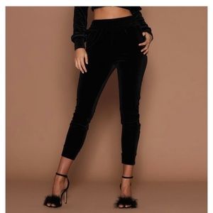 MESHKI black velvet jogger